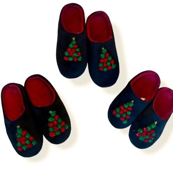 Charter Club Memory Foam Christmas Tree Slippers Size Small 5 / 6 - Picture 1 of 7